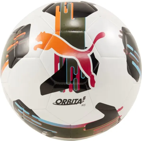 Футбольный мяч Puma ORBITA 6 MS бело-черно-оливковый Размер 5 084335-01