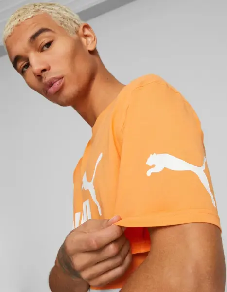 Футболка Puma POWER COLORBLOCK оранжево-біла 673321-46