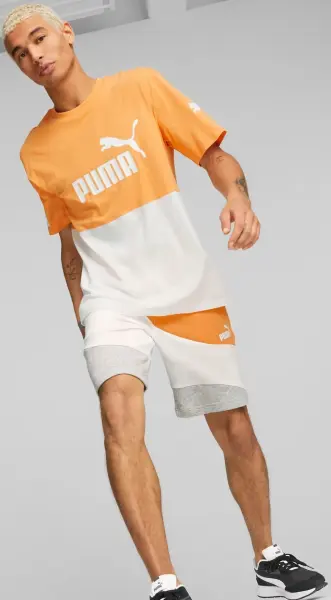 Футболка Puma POWER COLORBLOCK оранжево-біла 673321-46