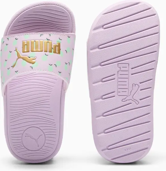 Шльопанці дитячі Puma COOL CAT 2.0 LEMON бузково-лаймові 395657-01