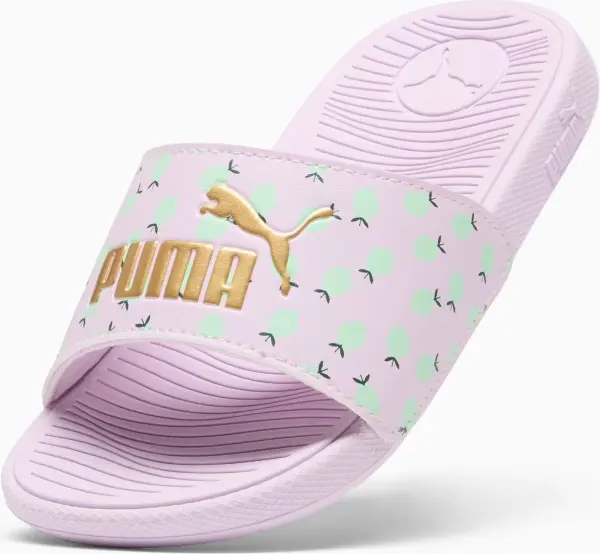 Шльопанці дитячі Puma COOL CAT 2.0 LEMON бузково-лаймові 395657-01