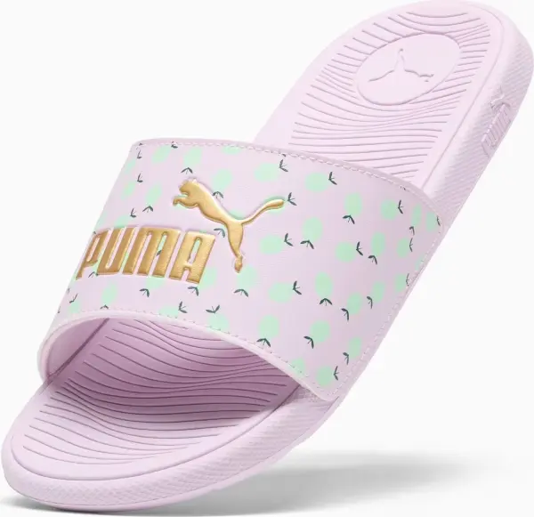 Шлепанцы детские Puma COOL CAT 2.0 LEMON сиренево-лаймовые 395655-01