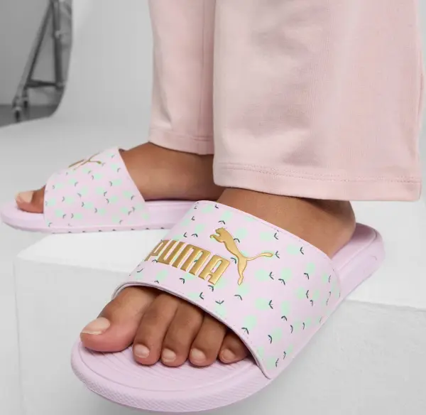 Шлепанцы детские Puma COOL CAT 2.0 LEMON сиренево-лаймовые 395655-01