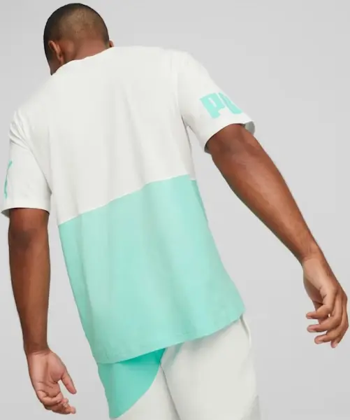 Футболка Puma POWER COLORBLOCK бірюзово-біла 673321-77