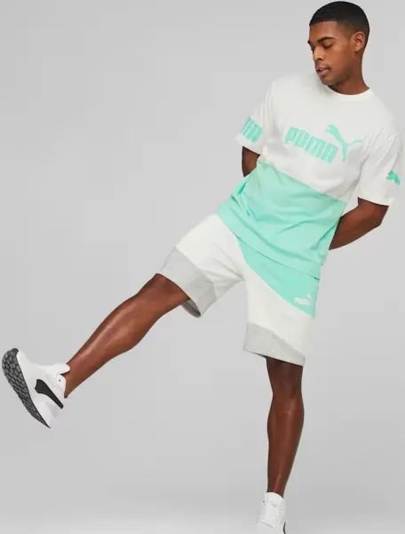 Футболка Puma POWER COLORBLOCK бірюзово-біла 673321-77