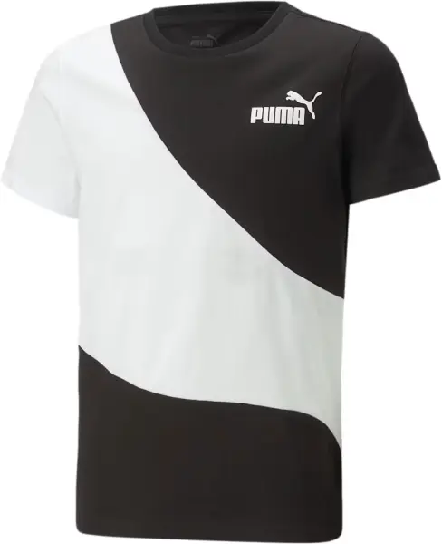 Футболка подростковая Puma POWER CAT черно-белая 674231-01