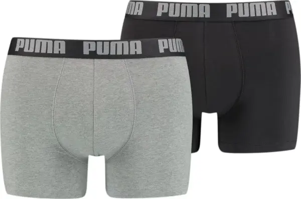 Трусы (боксерки) Puma BASIC MEN'S BOXERS 2PACK серые, черные (2 штуки) 906823-05