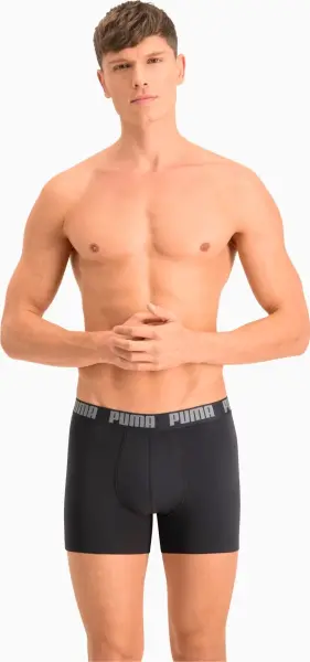Трусы (боксерки) Puma BASIC MEN'S BOXERS 2PACK серые, черные (2 штуки) 906823-05
