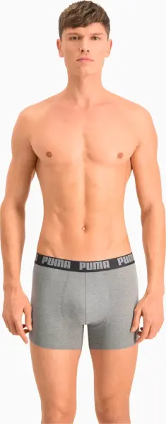 Трусы (боксерки) Puma BASIC MEN'S BOXERS 2PACK серые, черные (2 штуки) 906823-05