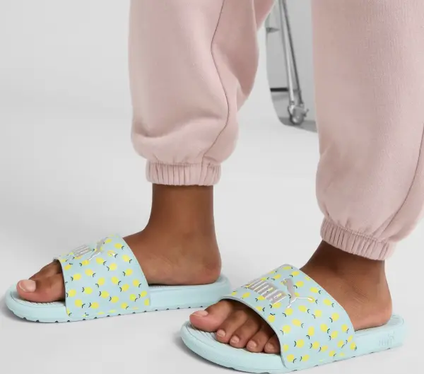 Шльопанці дитячі Puma COOL CAT 2.0 LEMON бірюзово-лимонні 395655-02