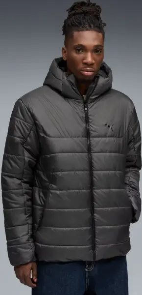 Куртка Puma ESSENTIALS HOODED PADDED темно-сіра 68521144