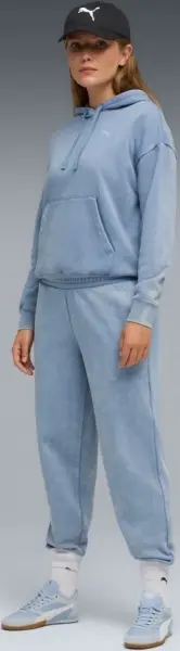 Спортивні штани жіночі Puma ESSENTIALS ELEVATED COMFORT WASH блакитні 68810434