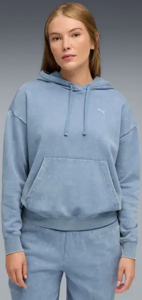 Худі жіноче Puma ESSENTIALS ELEVATED RELAXED WASH блакитне 68810334