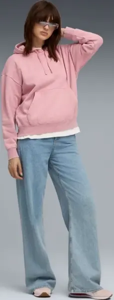 Худи женское Puma ESSENTIALS ELEVATED RELAXED WASH светло-розовое 68810365