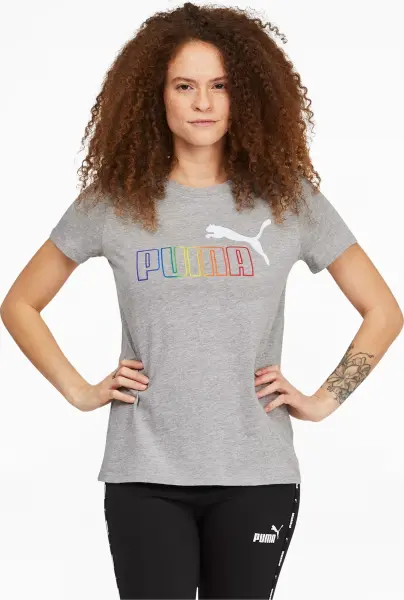 Футболка жіноча Puma RAINBOW LOGO GRAPHIC сіра 670513-04