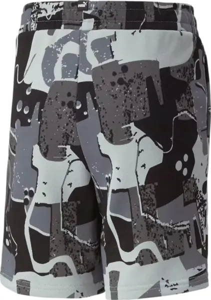 Шорты подростковые Puma ESSENTIALS+ STREET ART PRINTED серо-черные 674078-01