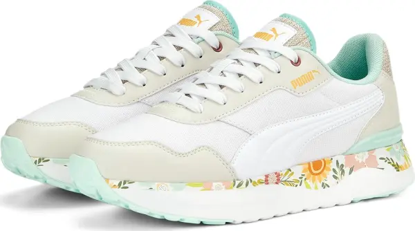 Кроссовки женские Puma R78 VOYAGE WILD GARDEN бело-бежево-мятные 389235-01