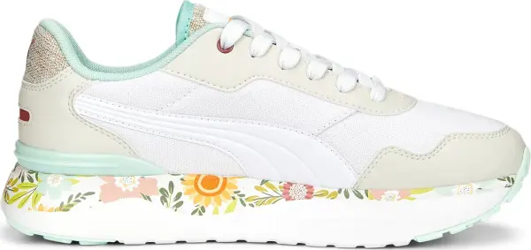 Кроссовки женские Puma R78 VOYAGE WILD GARDEN бело-бежево-мятные 389235-01