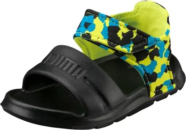 Сандалі дитячі Puma WILD INJEX CAMO чорно-жовто-блакитні 365082-02