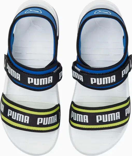 Сандалі жіночі Puma SOFTRIDE SIGNATURE синьо-лаймово-чорно-білі 384128-04