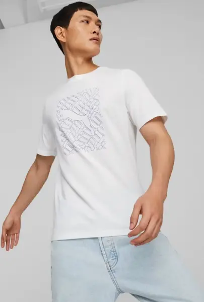 Футболка Puma GRAPHICS CAT белая 674474-02