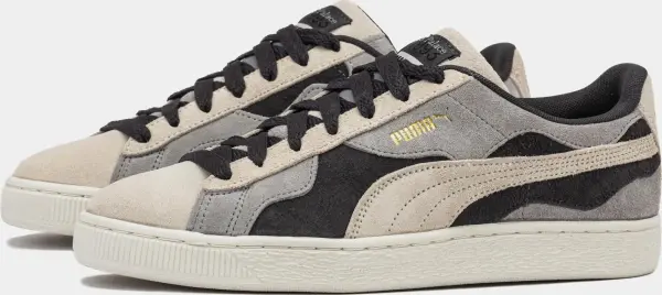 Кеды Puma SUEDE CAMOWAVE бежево-серо-черные 399567-01