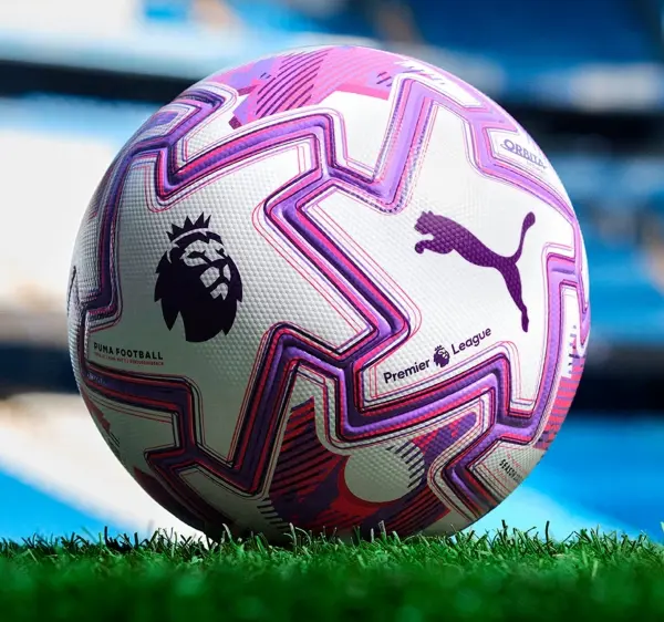 Футбольний м'яч Puma ORBITA MATCH PREMIER LEAGUE BRILLIANCE FOOTBALL (FIFA® QUALITY) біло-рожево-бузковий Розмір 5 084704-01