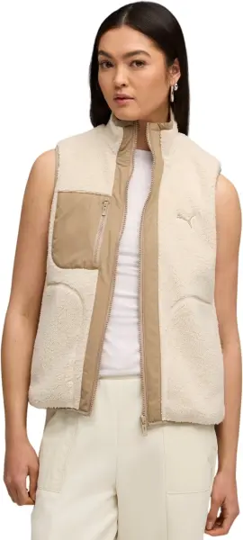 Жилетка жіноча Puma REVERSIBLE SHERPA бежево-світло-коричнева 68838887