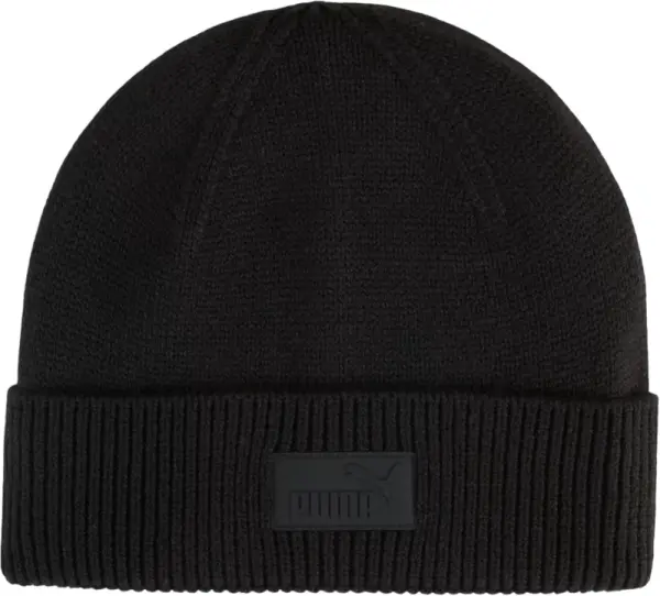 Шапка Puma ESSENTIALS ELEVATED RUBBER PATCH LOW CROWN BEANIE чорна 2641401