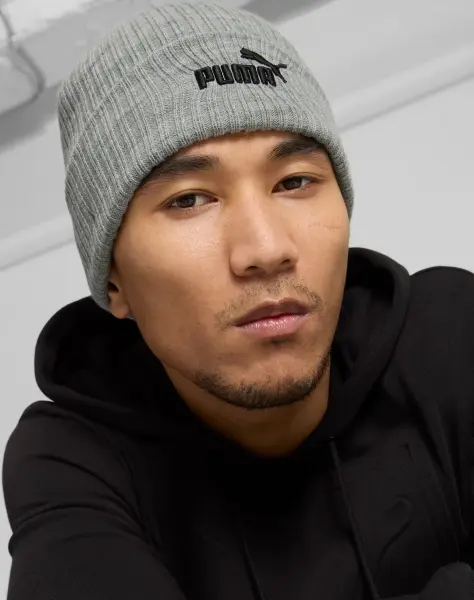 Шапка Puma #1 LOGO RIBBED CUFF BEANIE сіра 942291-02