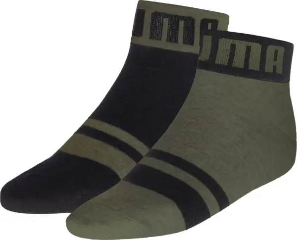 Шкарпетки Puma QUARTER 2P оливково-чорні (2 пари) 935318-02