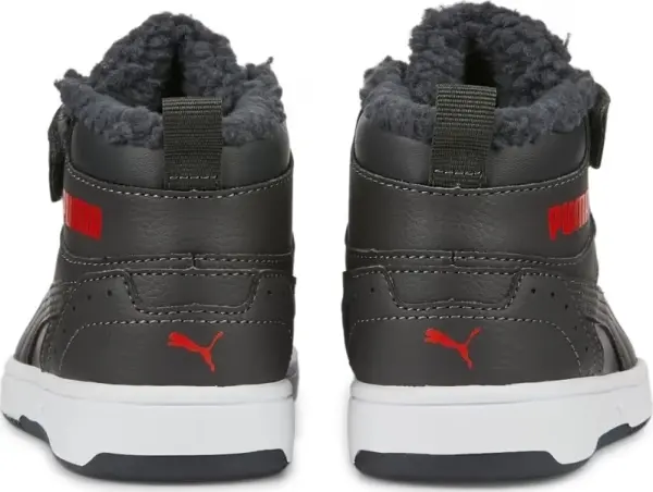 Черевики дитячі Puma REBOUND JOY FUR темно-сіро-червоні 375479-06