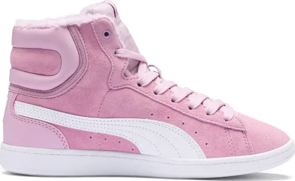 Ботинки детские Puma VIKKY MID FUR розово-белые 366854-02
