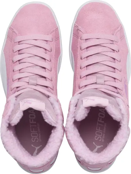 Ботинки детские Puma VIKKY MID FUR розово-белые 366854-02