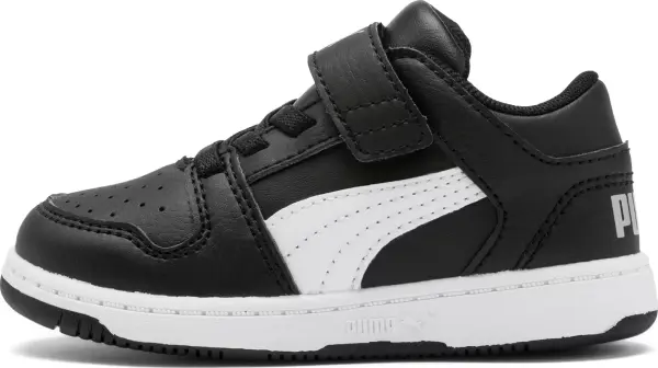 Кросівки дитячі Puma REBOUND LAYUP чорно-білі 370493-02