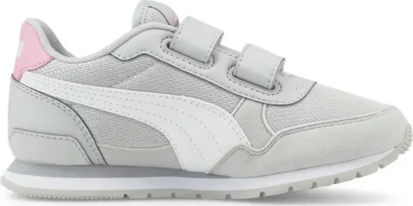 Кроссовки детские Puma ST RUNNER V3 MESH серо-бело-розовые 385511-03