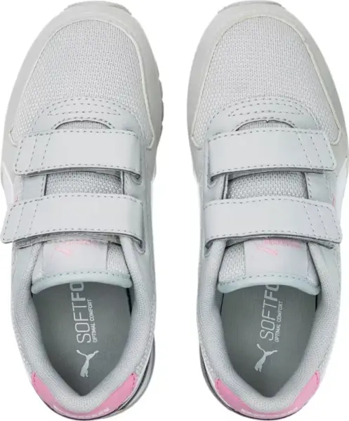 Кроссовки детские Puma ST RUNNER V3 MESH серо-бело-розовые 385511-03