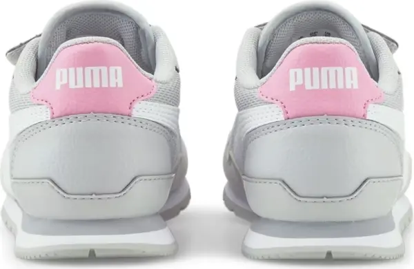 Кроссовки детские Puma ST RUNNER V3 MESH серо-бело-розовые 385511-03
