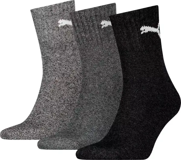 Шкарпетки Puma SHORT CREW SOCKS сірі, чорні (3 пари) 906110-03