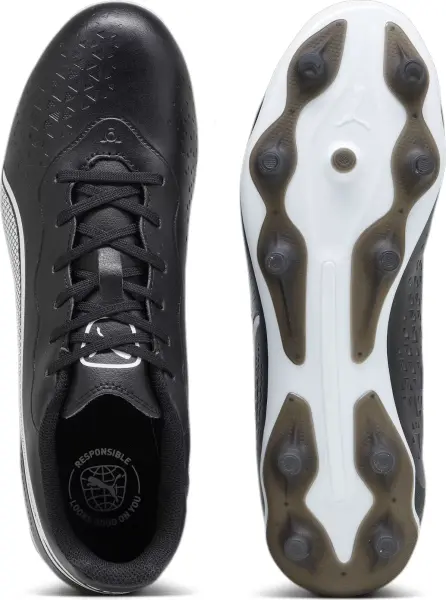Бутси Puma KING MATCH FG/AG чорно-білі 107570-01