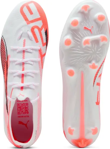 Бутсы Puma ULTRA 5 PRO FG/AG бело-коралловые 108161-01
