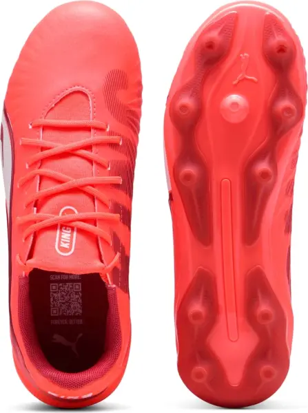 Бутси дитячі Puma KING MATCH FG/AG JR коралово-білі 108320-01