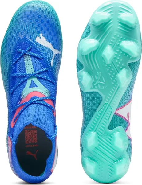 Бутси жіночі Puma FUTURE 7 ULTIMATE FG/AG бірюзово-синьо-коралові 107917-01