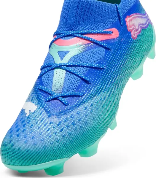 Бутси жіночі Puma FUTURE 7 ULTIMATE FG/AG бірюзово-синьо-коралові 107917-01