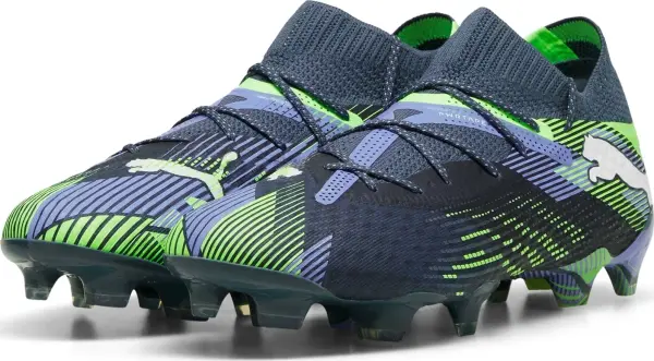 Бутси жіночі Puma FUTURE 7 ULTIMATE FG/AG темно-зелено-салатово-сині 107917-03