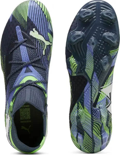 Бутси жіночі Puma FUTURE 7 ULTIMATE FG/AG темно-зелено-салатово-сині 107917-03