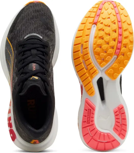 Кроссовки беговые женские Puma DEVIATE NITRO 2 черно-оранжево-красные 309698-01