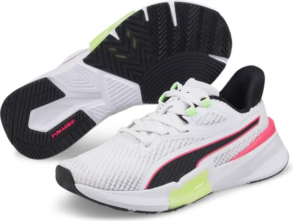 Кросівки для тренувань жіночі Puma PWRFRAME біло-салатово-рожево-чорні 376170-09
