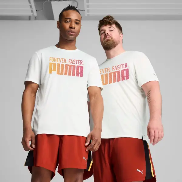 Футболка Puma RUN FAVORTIES FOREVER FASTER біло-жовтогаряча 526146-02
