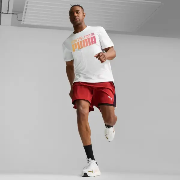 Футболка Puma RUN FAVORTIES FOREVER FASTER біло-жовтогаряча 526146-02